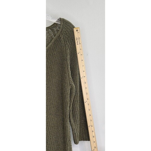 Coldwater Creek Women’s Sweater 1X  (16W-18W) Green Metallic Knit Pullover Tunic - Picture 5 of 9